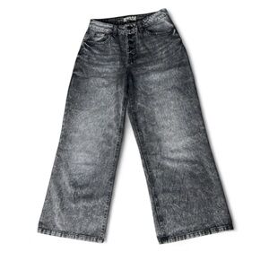 Rewash Super High Rise Wide Leg Charcoal 
Distressed Jeans Women Sz 3/26